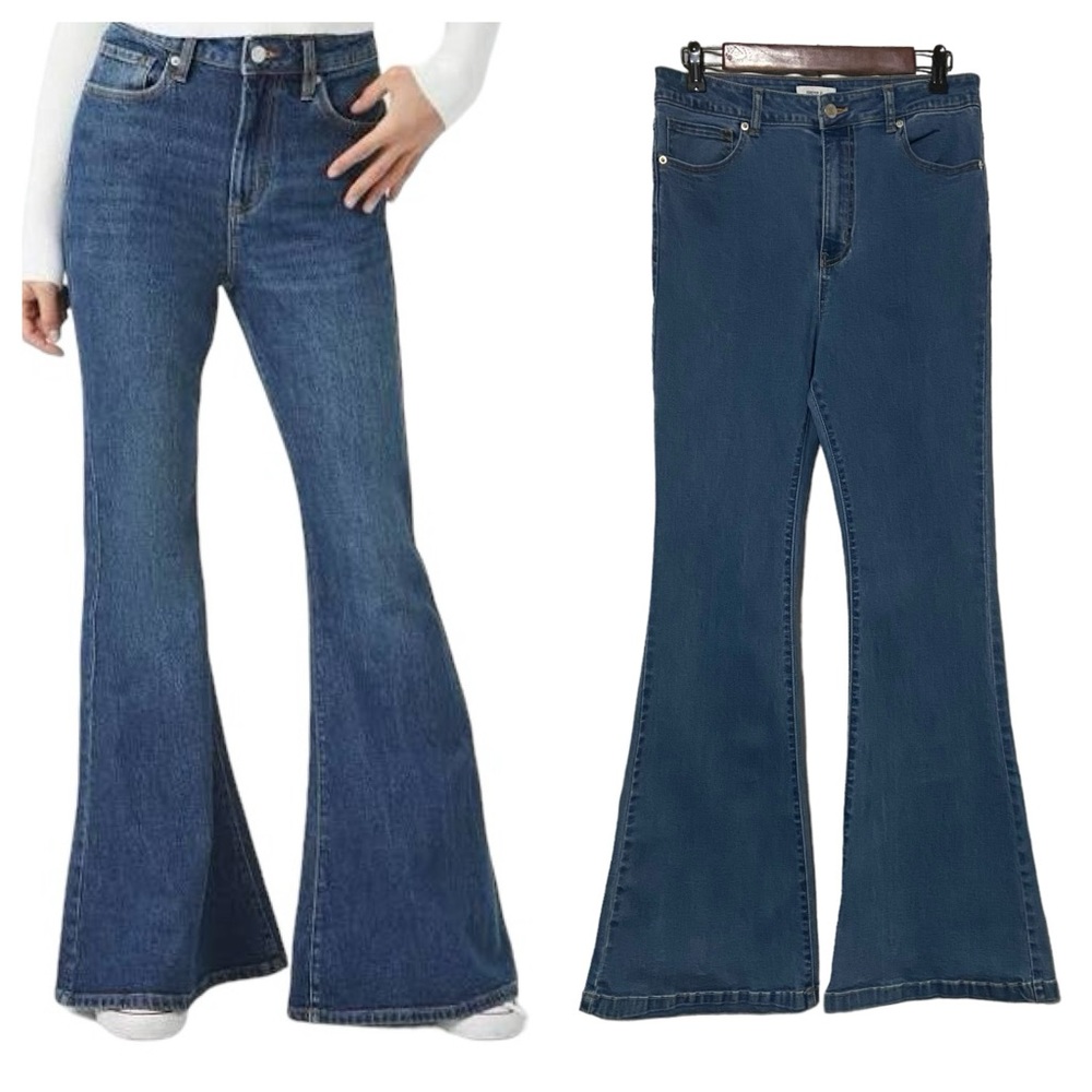 Forever 21 Curvy Flare High Rise Jeans Blue Women’s 31